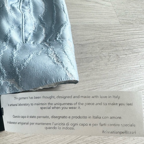 NWT Christian Pellizarri Blue Textured Bra Crop Top Made in Italy RARE - Picture 7 of 9